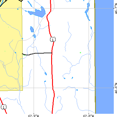 Zip code 04740 close-up map