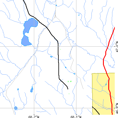 Zip code 04762 close-up map