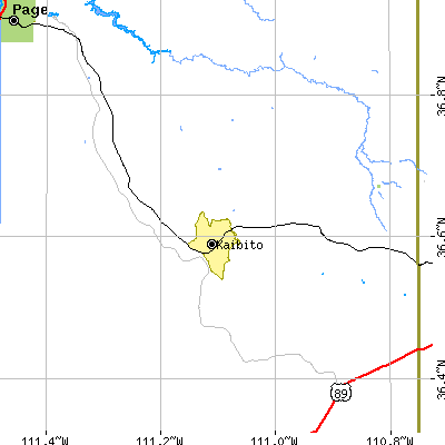 Zip code 86053 close-up map
