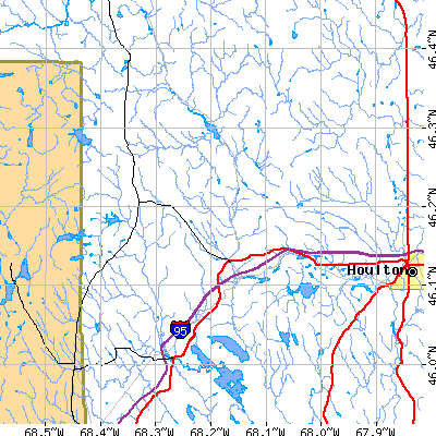 Zip code 04780 close-up map