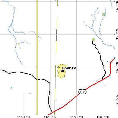 Zip code 86054 close-up map