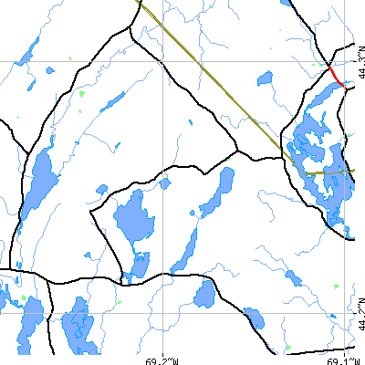 Zip code 04847 close-up map