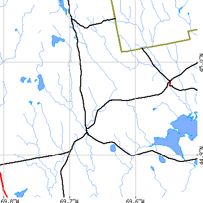 Zip code 04912 close-up map