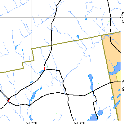 Zip code 04923 close-up map