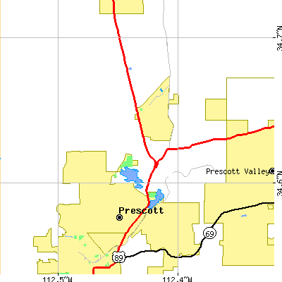 Zip code 86301 close-up map