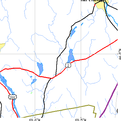 Zip code 04924 close-up map