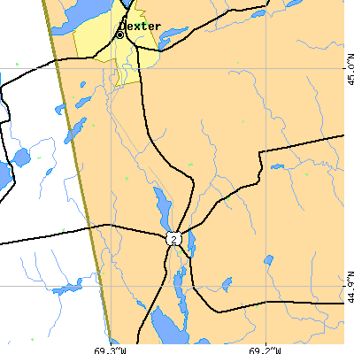 Zip code 04928 close-up map