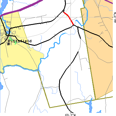 Zip code 04929 close-up map