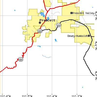 Zip code 86303 close-up map