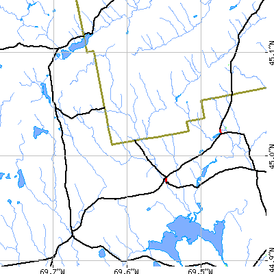Zip code 04942 close-up map