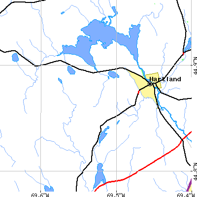 Zip code 04943 close-up map