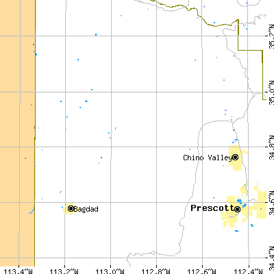 Zip code 86305 close-up map