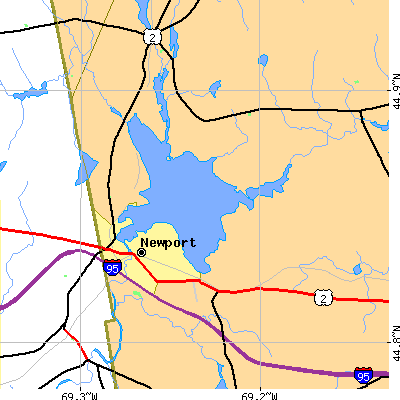 Zip code 04953 close-up map