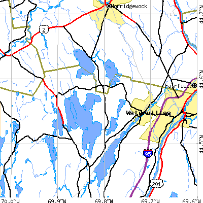 Zip code 04963 close-up map