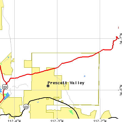 Zip code 86314 close-up map