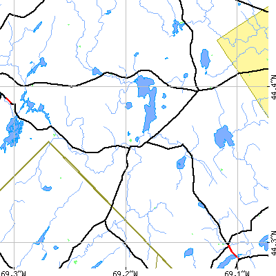Zip code 04973 close-up map