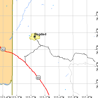 Zip code 86321 close-up map