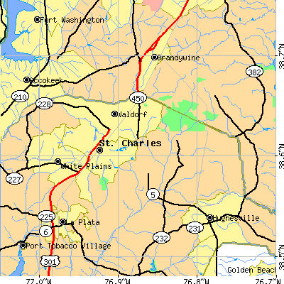 Zip code 20601 close-up map