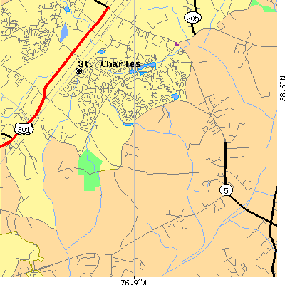 Zip code 20602 close-up map