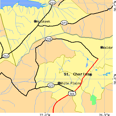 Zip code 20603 close-up map