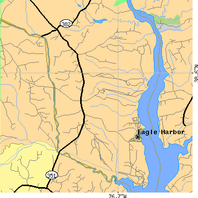 Zip code 20608 close-up map