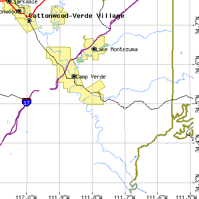 Zip code 86322 close-up map