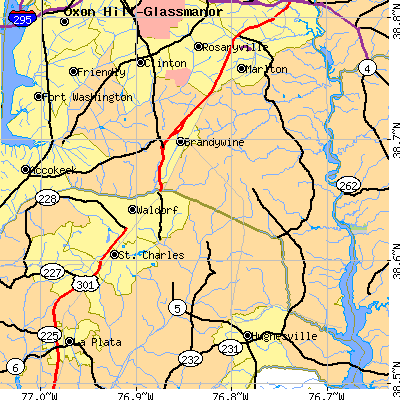 Zip code 20613 close-up map