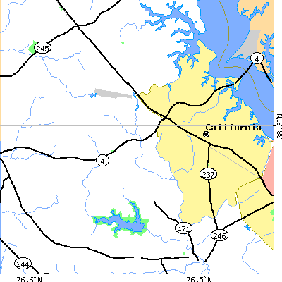 Zip code 20619 close-up map