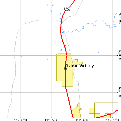 Zip code 86323 close-up map