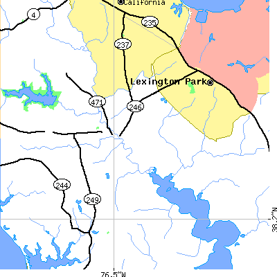 Zip code 20634 close-up map