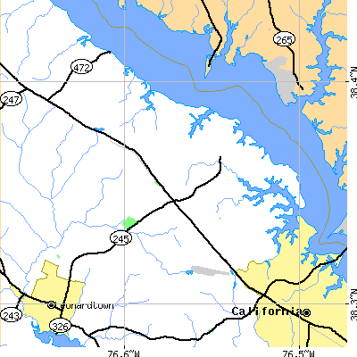 Zip code 20636 close-up map