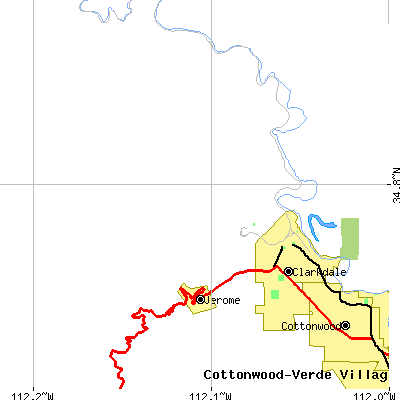 Zip code 86324 close-up map
