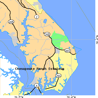 Zip code 20657 close-up map