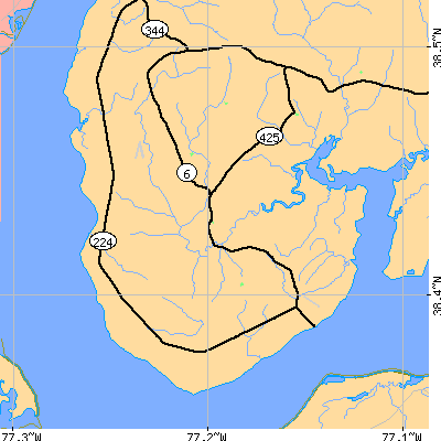 Zip code 20662 close-up map