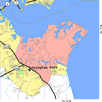 Zip code 20670 close-up map