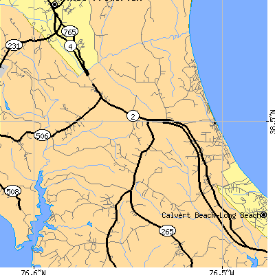 Zip code 20676 close-up map