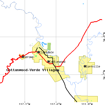 Zip code 86326 close-up map
