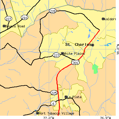 Zip code 20695 close-up map