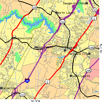 Zip code 20707 close-up map
