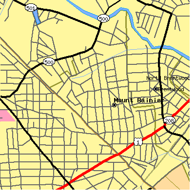 Zip code 20712 close-up map