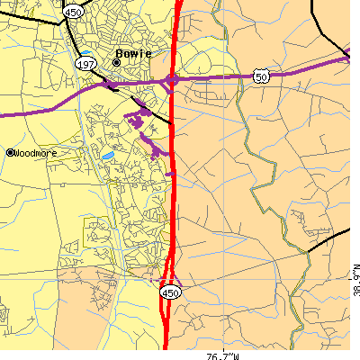 Zip code 20716 close-up map