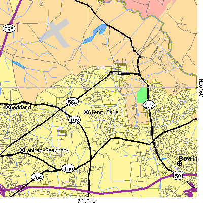 Zip code 20720 close-up map