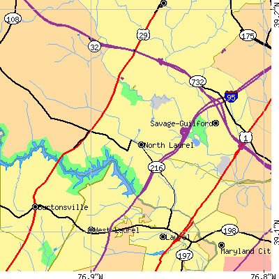 Zip code 20723 close-up map