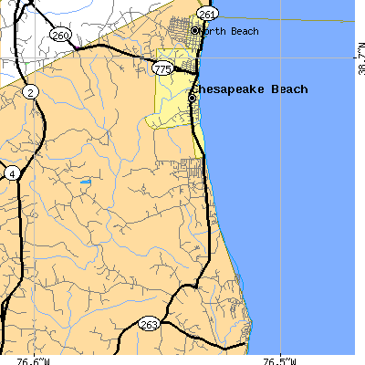 Zip code 20732 close-up map
