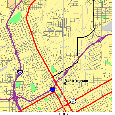 Zip code 35234 close-up map