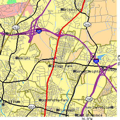 Zip code 20740 close-up map
