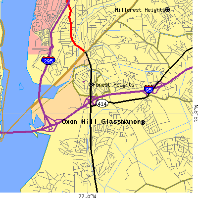 Zip code 20745 close-up map