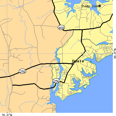 Zip code 20751 close-up map