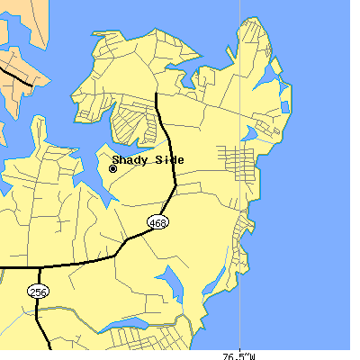 Zip code 20764 close-up map