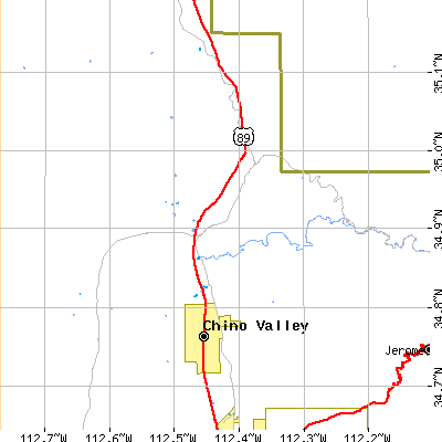Zip code 86334 close-up map